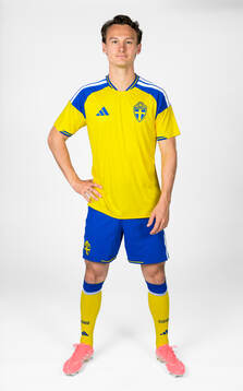 Hjalmar Ekdal of the Swedish national football team poses
