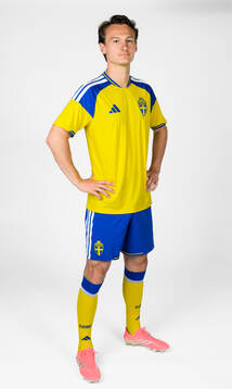 Hjalmar Ekdal of the Swedish national football team poses
