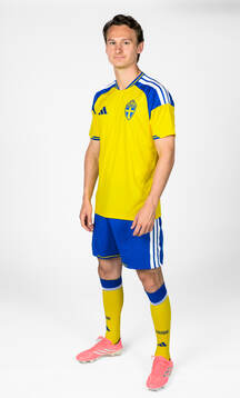 Hjalmar Ekdal of the Swedish national football team poses