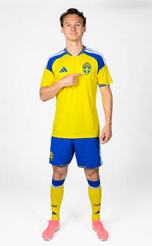 Hjalmar Ekdal of the Swedish national football team poses
