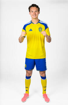 Hjalmar Ekdal of the Swedish national football team poses