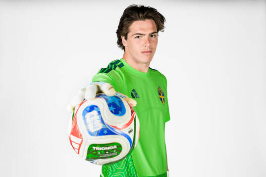 Goalkeeper Jacob Widell Zetterström of the Swedish
