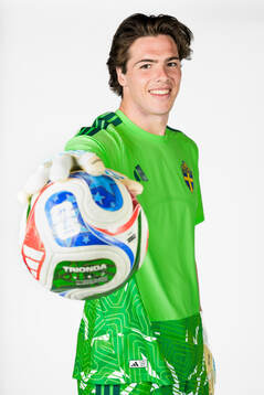 Goalkeeper Jacob Widell Zetterström of the Swedish
