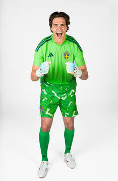 Goalkeeper Jacob Widell Zetterström of the Swedish