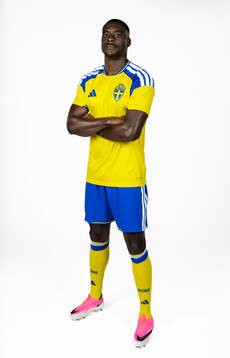 Ken Sema of the Swedish national football team poses for a