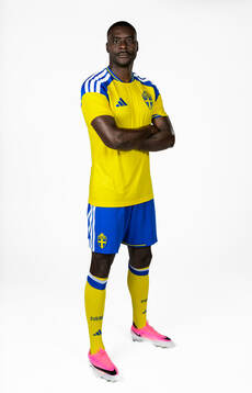 Ken Sema of the Swedish national football team poses for a