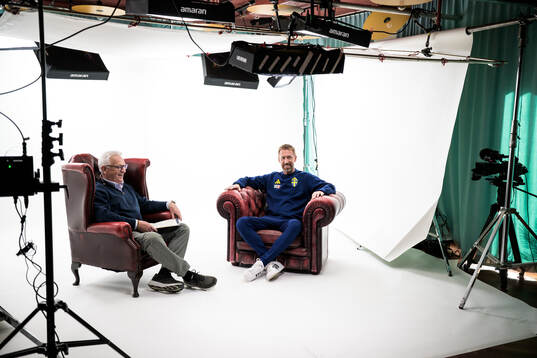 Football coach Hans Backe and head coach Graham Potter of