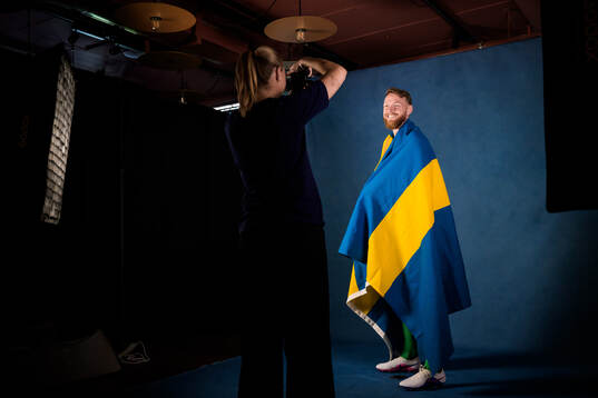 Goalkeeper Viktor Johansson of the Swedish national