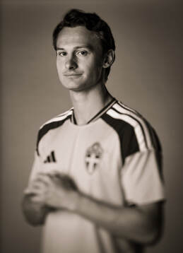 Hjalmar Ekdal of the Swedish national football team poses