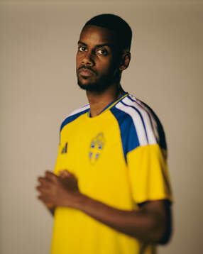 Alexander Isak of the Swedish national football team poses