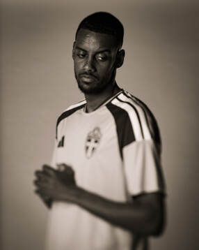 Alexander Isak of the Swedish national football team poses