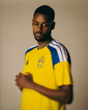 Alexander Isak of the Swedish national football team poses