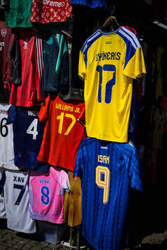 Football jerseys for Viktor Gyökeres and Alexander Isak of