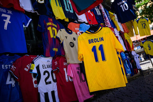 Football jersey for former player Tomas Brolin of Sweden