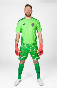 Goalkeeper Viktor Johansson of the Swedish national