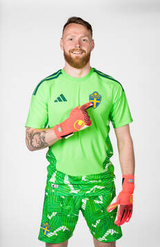 Goalkeeper Viktor Johansson of the Swedish national