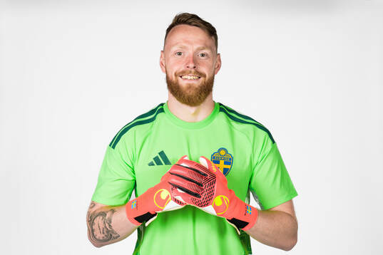Goalkeeper Viktor Johansson of the Swedish national