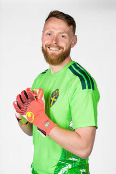 Goalkeeper Viktor Johansson of the Swedish national