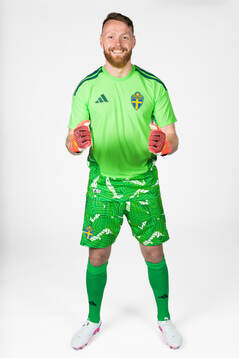 Goalkeeper Viktor Johansson of the Swedish national