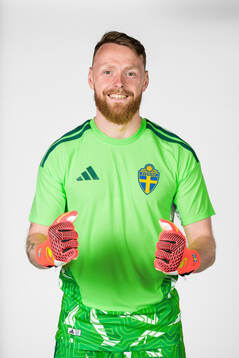 Goalkeeper Viktor Johansson of the Swedish national