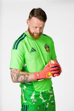 Goalkeeper Viktor Johansson of the Swedish national