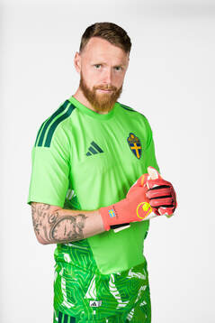 Goalkeeper Viktor Johansson of the Swedish national