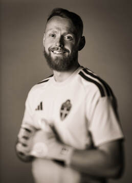 Goalkeeper Viktor Johansson of the Swedish national