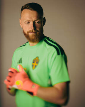 Goalkeeper Viktor Johansson of the Swedish national
