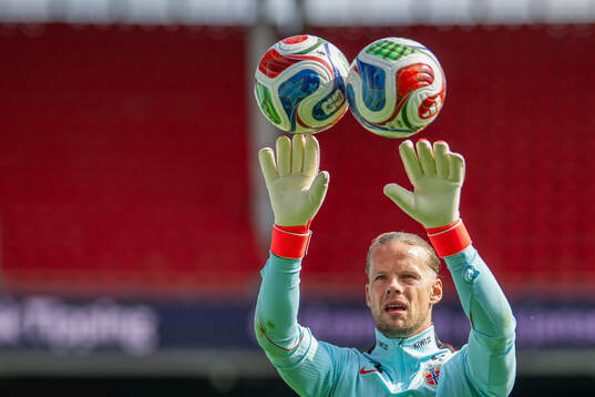 Goalkeeper Ørjan Håskjold Nyland of the Norwegian