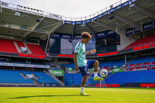 Oscar Bobb of the Norwegian national football team