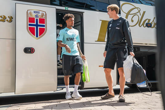 Oscar Bobb and Kristian Thorstvedt of the Norwegian