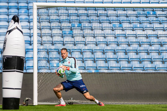Goalkeeper Ørjan Håskjold Nyland of the Norwegian