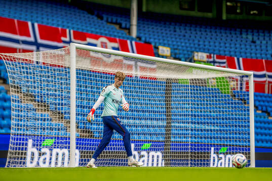 Goalkeeper Sander Tangvik of the Norwegian national