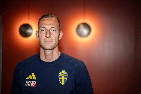 Gustaf Nilsson of the Swedish national football team poses