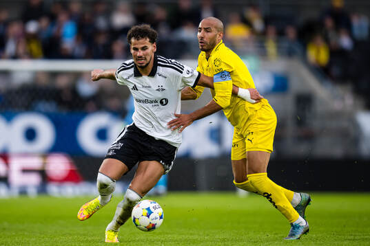 Amin Chiakha of Rosenborg and Haitam Aleesami of Bodø/Glimt