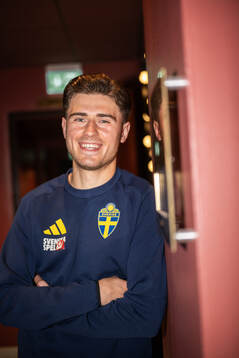 Besfort Zeneli of the Swedish national football team poses