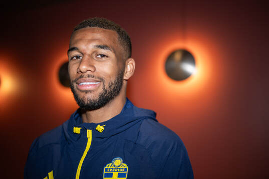 Isak Hien of the Swedish national football team poses for a