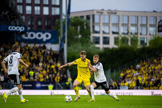 Ole Didrik Blomberg of Bodø/Glimt and Santeri Leevi Oliver