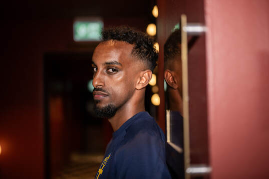 Taha Ali of the Swedish national football team poses for a