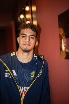 Yasin Ayari of the Swedish national football team poses for