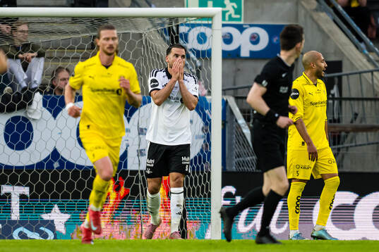 Dino Islamovic of Rosenborg looks dejected
