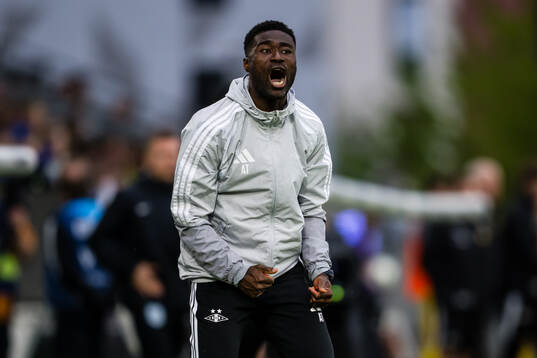 Head coach Alexander Tettey of Rosenborg celebrates