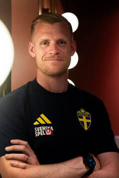 Goalkeeper coach Linus Kandolin of the Swedish national