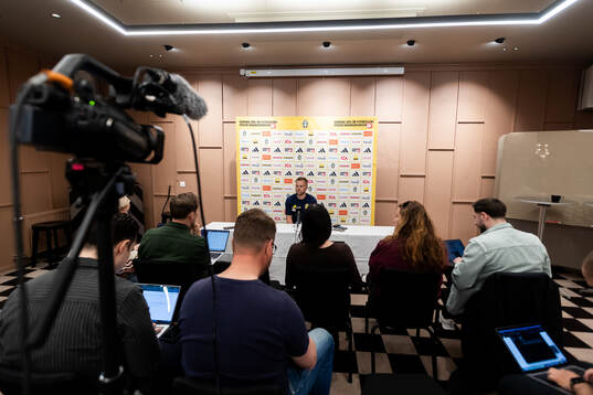 Assistant coach Sebastian Larsson of the Swedish national