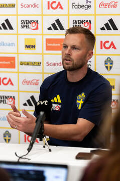 Assistant coach Sebastian Larsson of the Swedish national