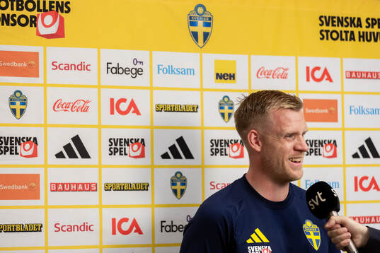 Goalkeeper coach Linus Kandolin of the Swedish national