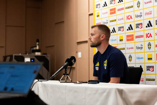 Assistant coach Sebastian Larsson of the Swedish national