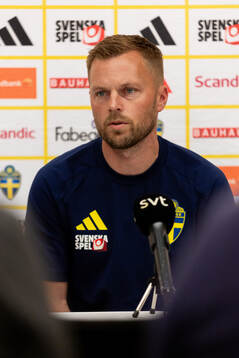 Assistant coach Sebastian Larsson of the Swedish national