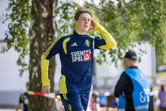 Elliot Stroud of the Swedish national football team at a