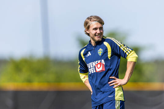 Sebastian Nanasi of the Swedish national football team at a